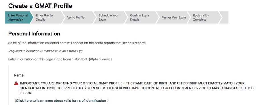 gmat exam registration steps 3